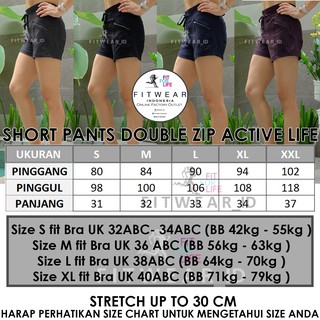  Celana  Lari  Olahraga Fitness Yoga Zumba DOUBLE ZIP 