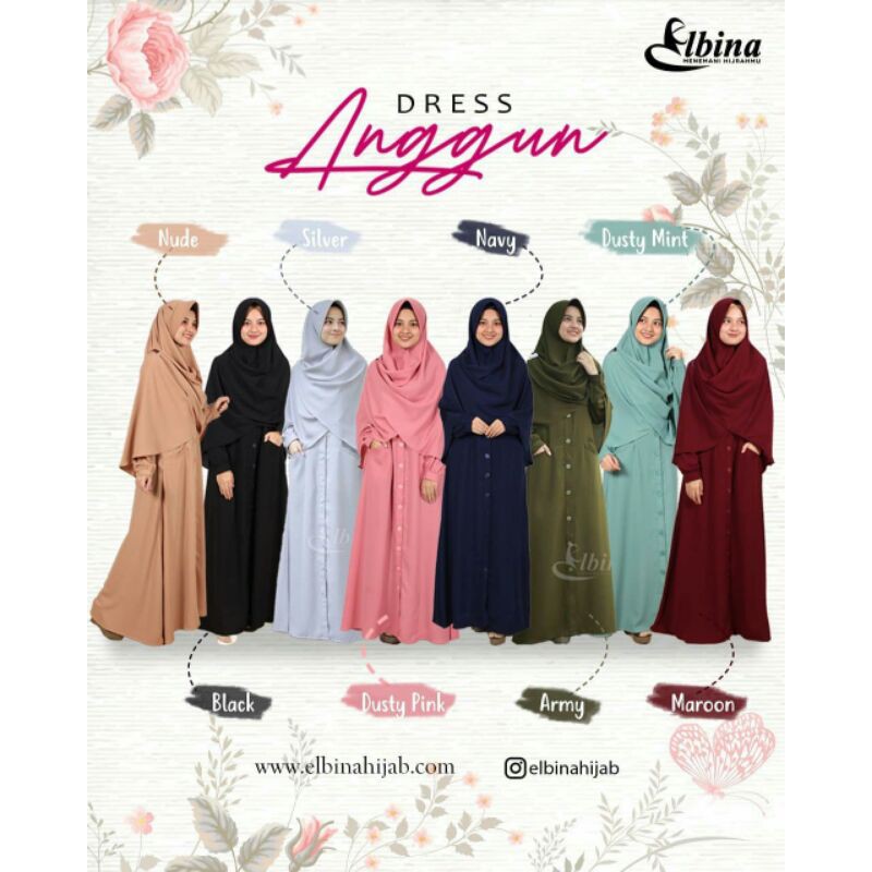 DRESS ANGGUN SET KHIMAR ANGGUN-ELBINA HIJAB