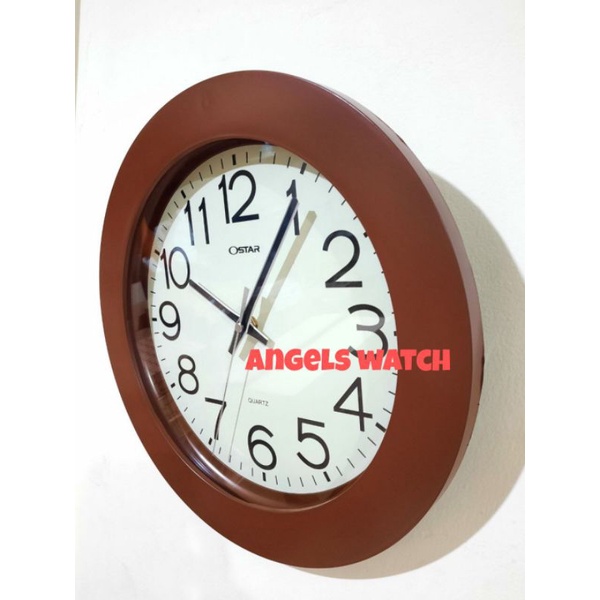 angelswatch jam dinding kayu ostar quiet sweep movement senyap jam dinding model kayu original