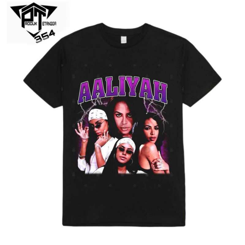 KAOS BAJU AALIYAH - TSHIRT OVERSIZE RAPPER WANITA  VINTAGE BOOTLEG - HITAM PRIA WANITA DEWASA 24S