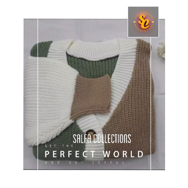 Rompi Rajut Andin Delmi Vest Rompi Rajut Wanita Motif Cable Honey Knited Wear