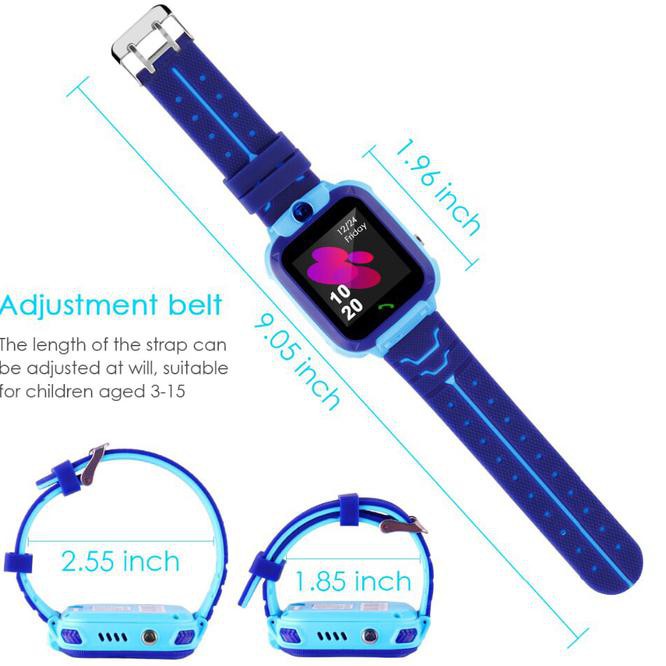 8Bar Smartwatch Jam Tangan Anak Pintar Waterproof Gps Tracker Anti Air Q12 - Biru Dtn6