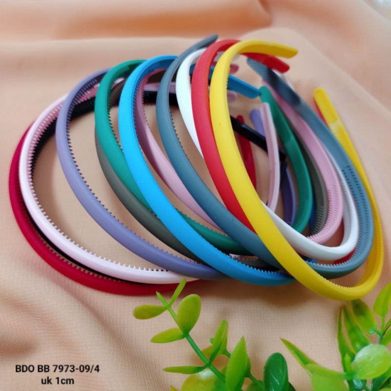 Bando Plastik Polos Doff Aksesoris Pria Dan Wanita Aneka Warna Aksesoris Murah Terlaris Ukuran 1cm