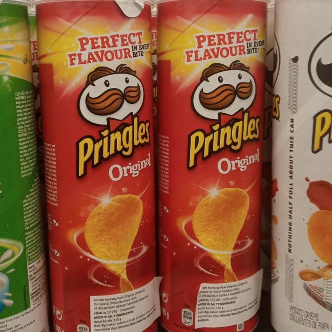 

best seller] PRINGLES ORIGINAL KERIPIK KENTANG RASA ORIGINAL BELGUM 165 GR IMPORT