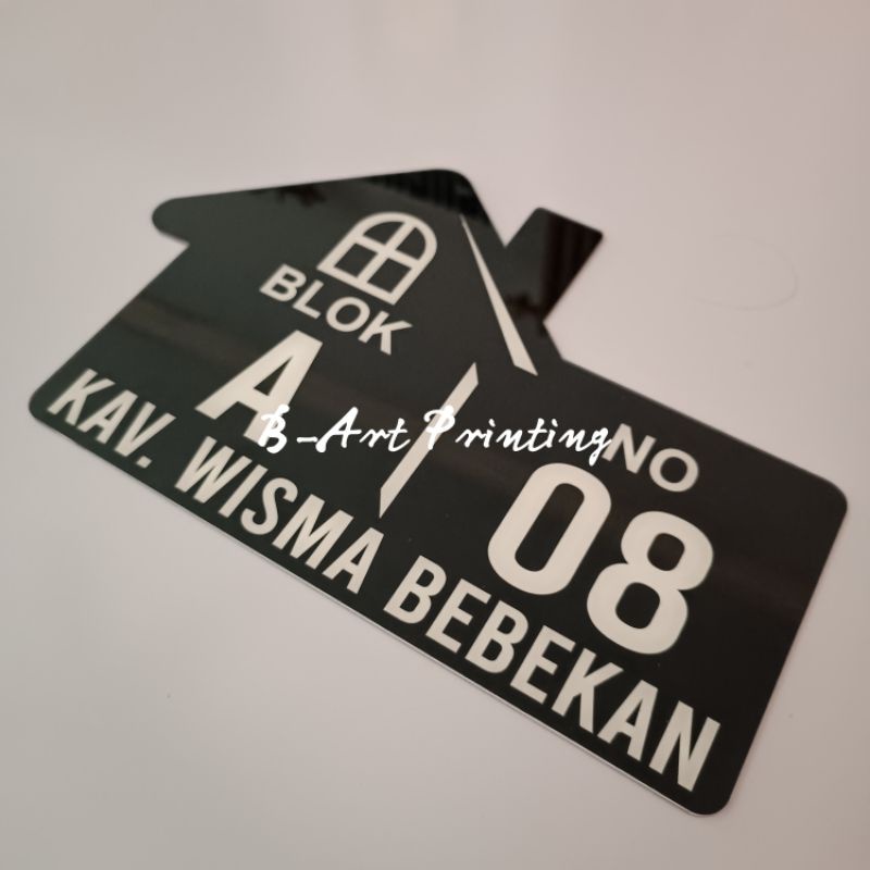 LANGSUNG KIRIM !!! MURAH!! PAPAN NOMOR RUMAH 28 x 18 cm / BAHAN ACRYLIC / LASER CUTTING NOMOR RUMAH AKRILIK