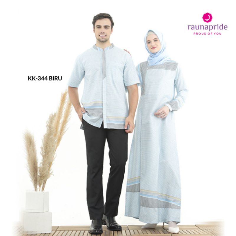 TC 09 Salem 10 Biru Atasan Tunik Rauna Pride Sarimbit Koko KK 343 344 Gamis RK