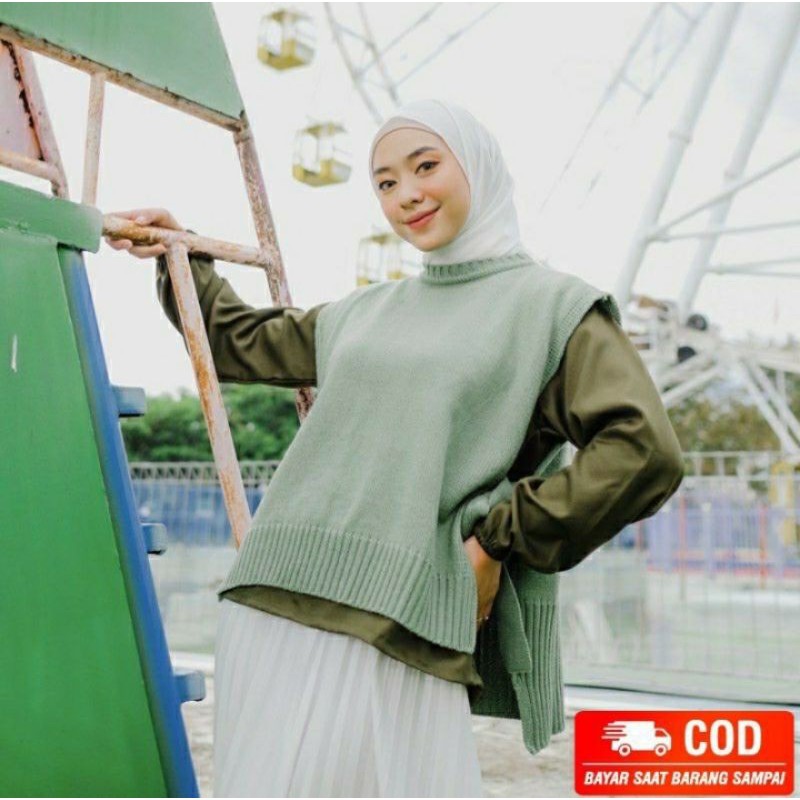 VEST ROMPI RAJUT TALI | ROMPI ANDIN | ROMPI RAJUT WANITA | ROMPI MUSLIMAH