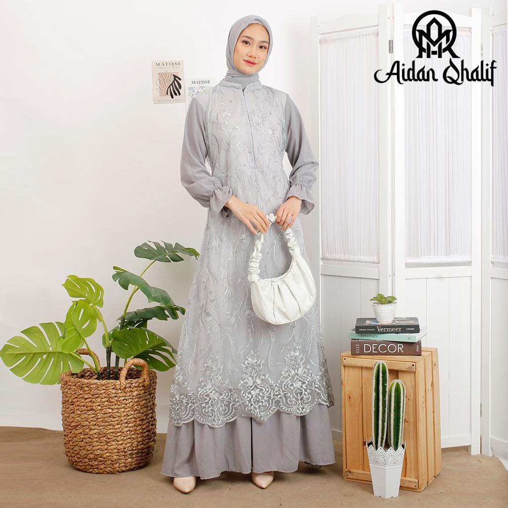 Dress Gamis Kebaya Cantik Modern Mix Ceruty Babydoll Gamis pesta Gaun Pesta Kondatangan Wanita Mewah By Laquse_kebaya2