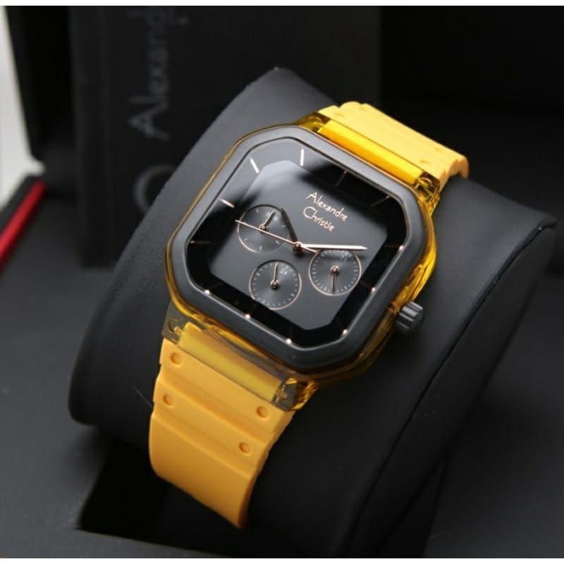 Jam tangan Alexandre Christie AC 2811 BFRIPGNBA AC2811 Rubber Original fullset