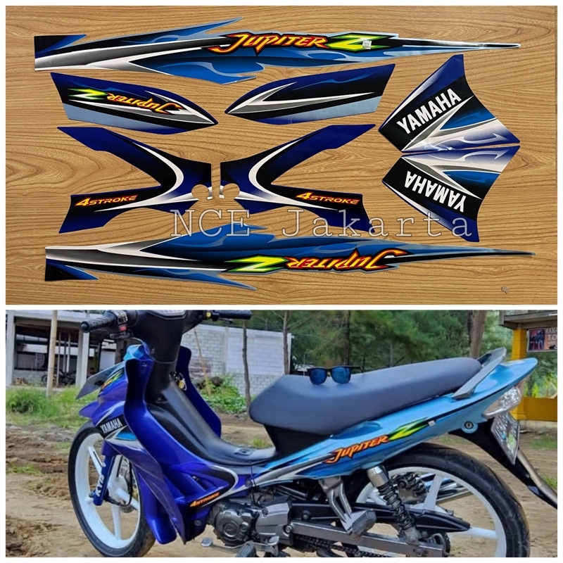 STIKER STRIPING MOTOR JUPITER Z 2005 BIRU