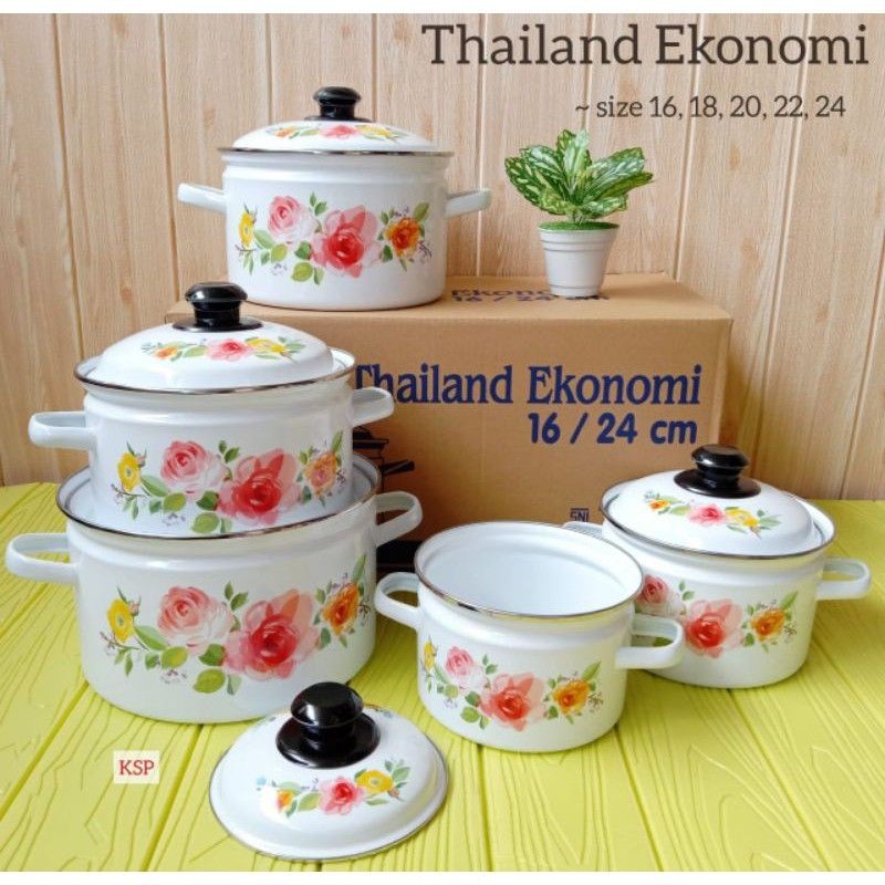 Jual Panci Set Enamel Ideal Thailand Ekonomi Super Tebal Shopee Indonesia