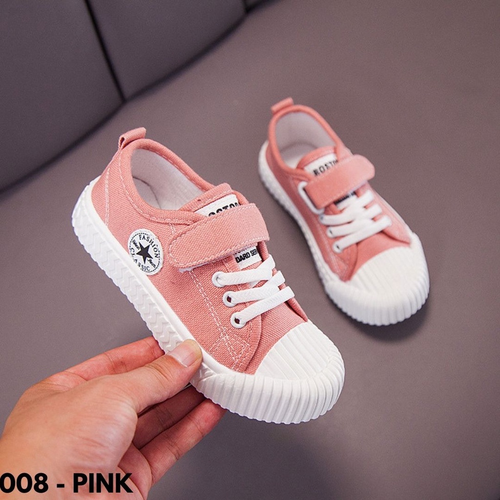 SEPATU VELCRO TALI ANAK BAHAN KANVAS LEMBUT ELASTIS ANTI SLIP KASUAL MODIS GAYA KOREA 008SEPATU