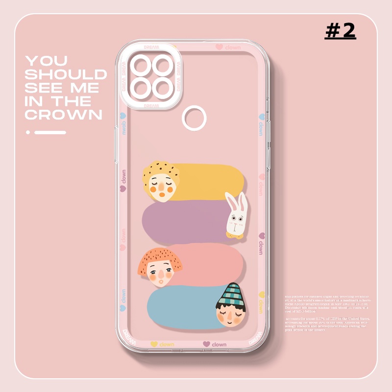 Soft Case TPU Transparan Motif Kartun Untuk Realme C25Y C21Y C35 C31 8i 9i C11 2021 C25 C25S C15 C12 C3 C2 Realme 5 5i 6i