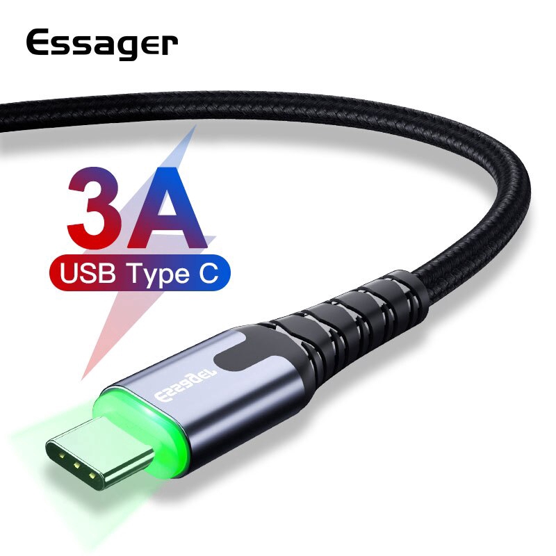 

Essager Led Usb Type C 3.0 Phone Cable Fast Charge Mobile Charger Type-c Lighting 3M 2M 1M 0.5M 0.25M USB Cable