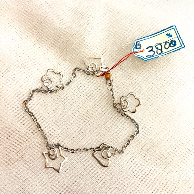 GELANG RANTAI EMAS PUTIH LOVE MIX