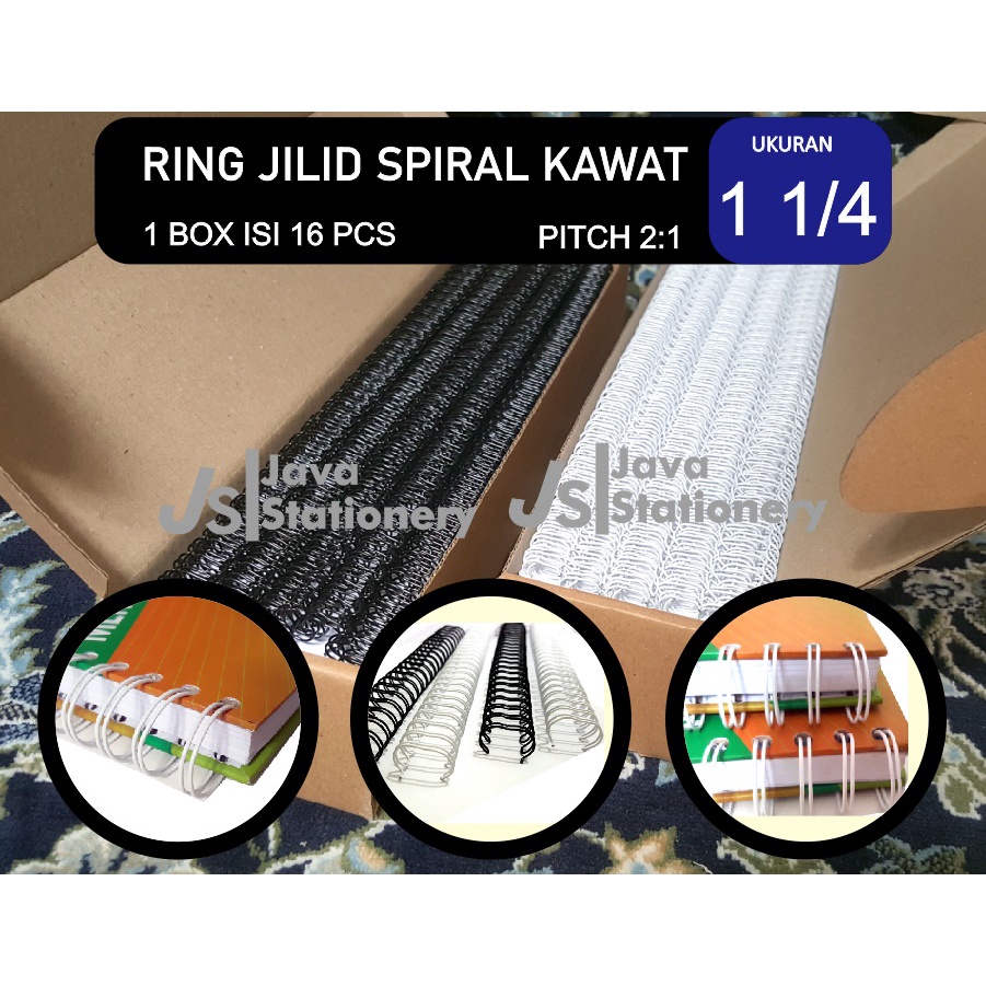 

Ring Kawat Jilid 1 1/4'' Pitch 2:1 - 1 Box isi 16pcs