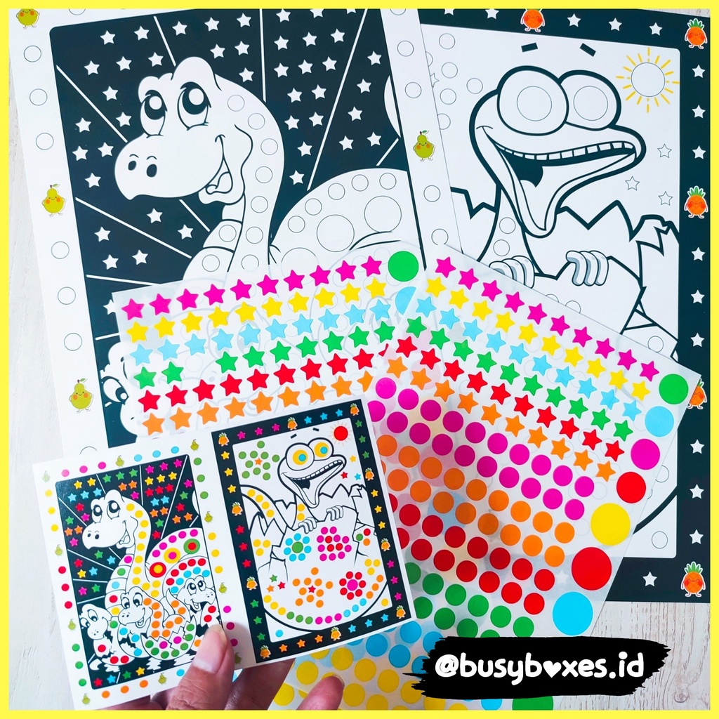 [busyboxes.id] Mainan Edukasi Aktivitas anak mainan montessori preschool Menempel Sticker seri dinosaurus DIY kerajinan tangan