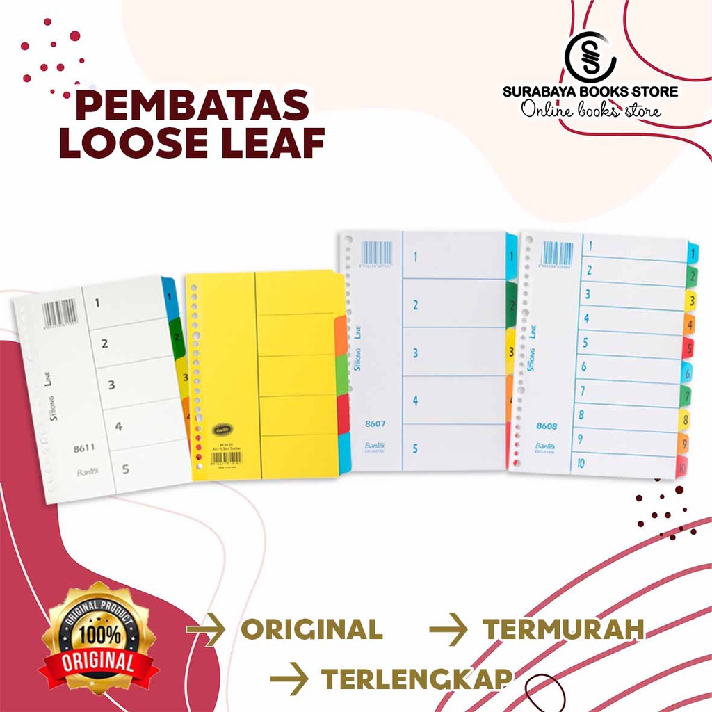 

PEMBATAS BINDER/LOOSE LEAF BANTEX UKURAN A5 / B5
