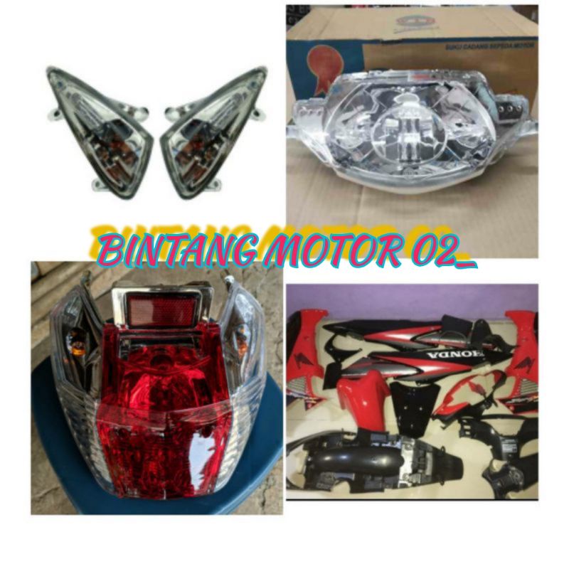 Full body supra x 125 lama merah + lampu set 2005-2006