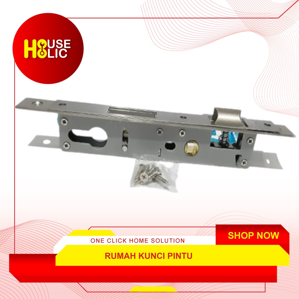 Rumah Kunci Pintu / Mortise Lock / Body Kunci Pelor Roller Aluminium