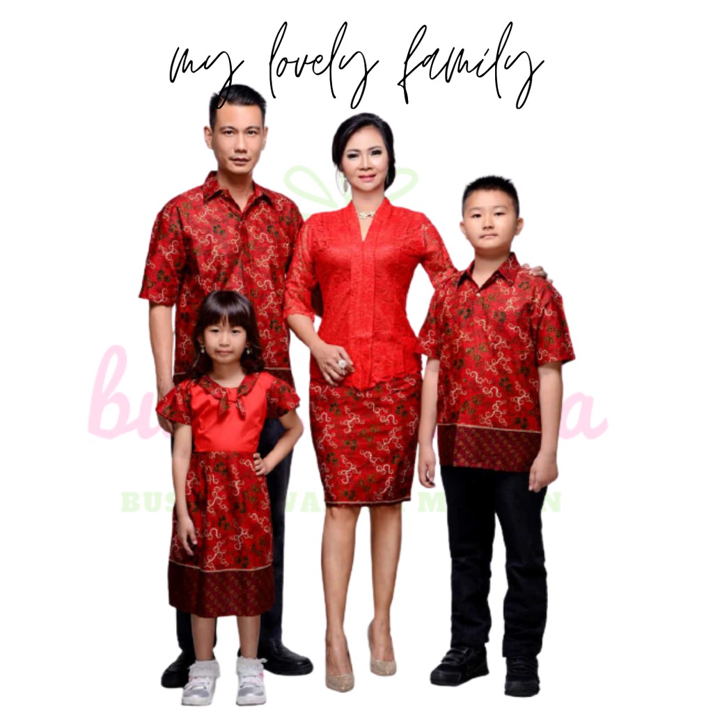 Rosita brokat sarimbit rok dan blus katun halus mix brokat batik couple tersedia set keluarga