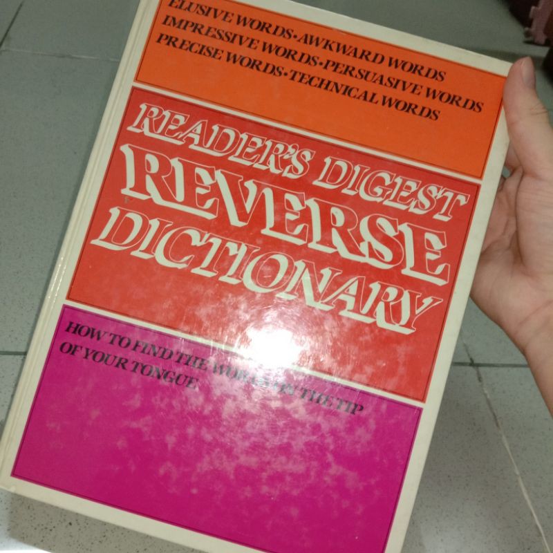 ORIGINAL‼️Reader's digest. Reverse DICTIONARY KAMUS b.Inggris english impor. how to find the words o