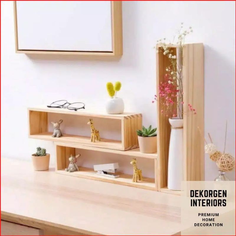 Rak Meja Persegi Panjang Dekorasi Rak Hiasan Meja Rak Kayu Rak Bunga Dekorgen Custom