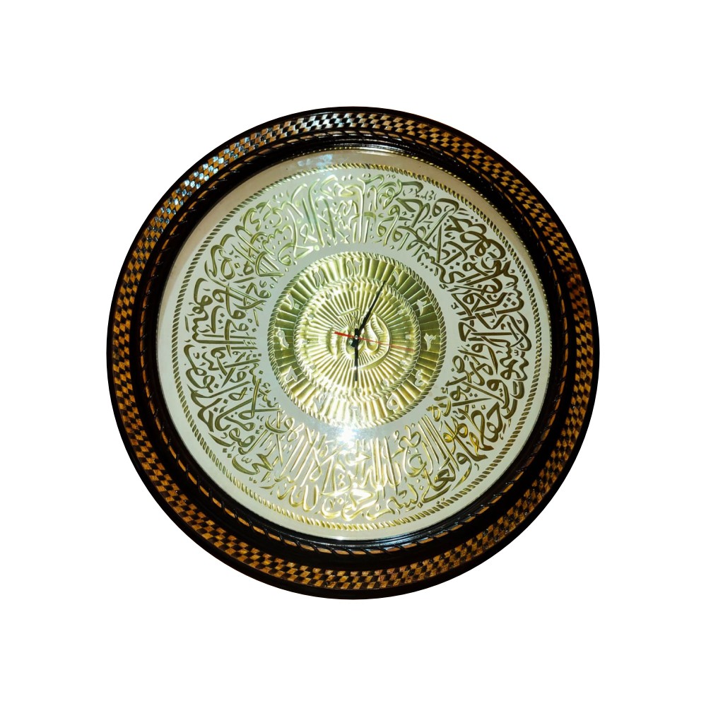 Jam Dinding Motif Kaligrafi Ayat ayat Kursi Jepara Ukran Besar Termurah