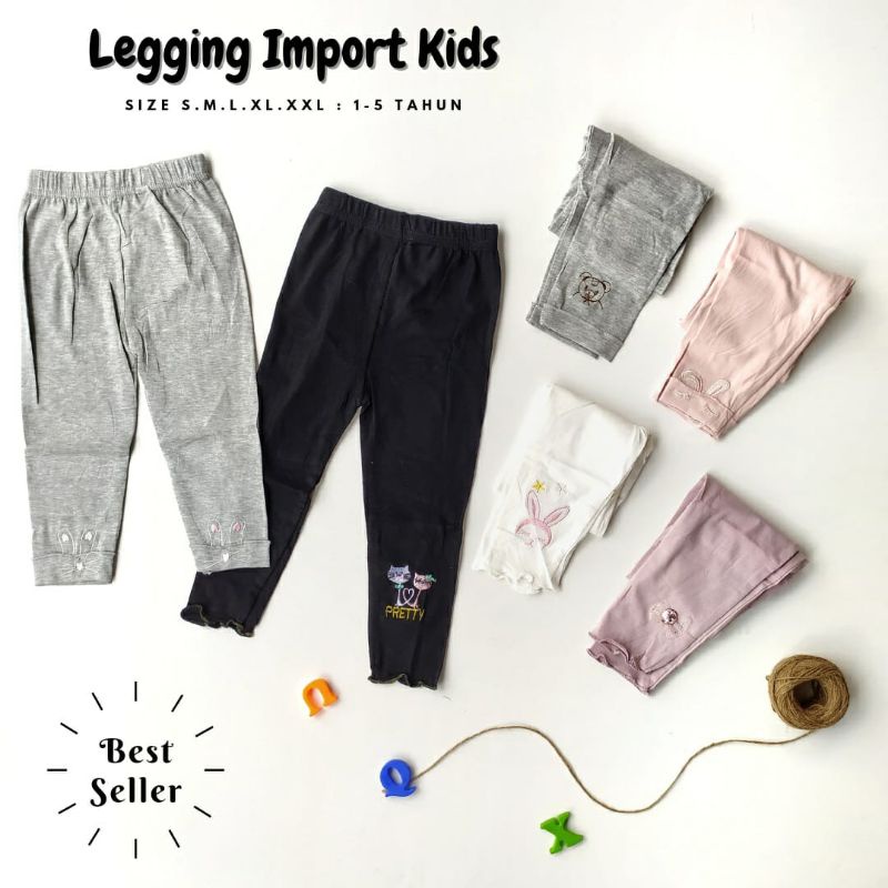 0-5Thn Legging Import Anak Cewek Perempuan Bahan Adem Nyaman Dipakai