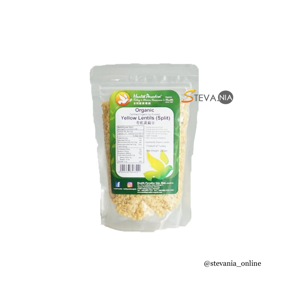 

Health Paradise Organic Yellow Lentils 250GR