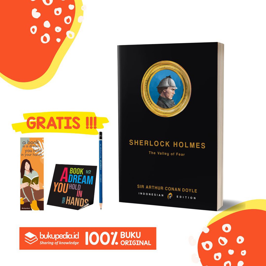 NOVEL TERJEMAHAN SHERLOCK HOLMES THE VALLEY OF FEAR - SHIRAMEDIA - ( BONUS PENSIL 2B, BOOKMARK )