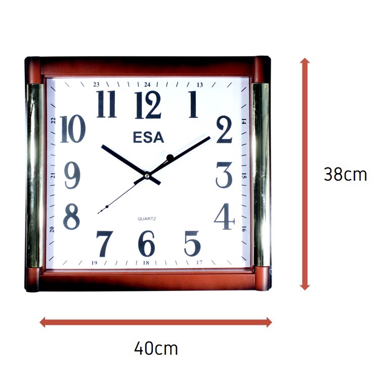 Jam Dinding Jam Dekorasi Minimalis Bentuk Kotak 38 x 40cm Free Baterai AA