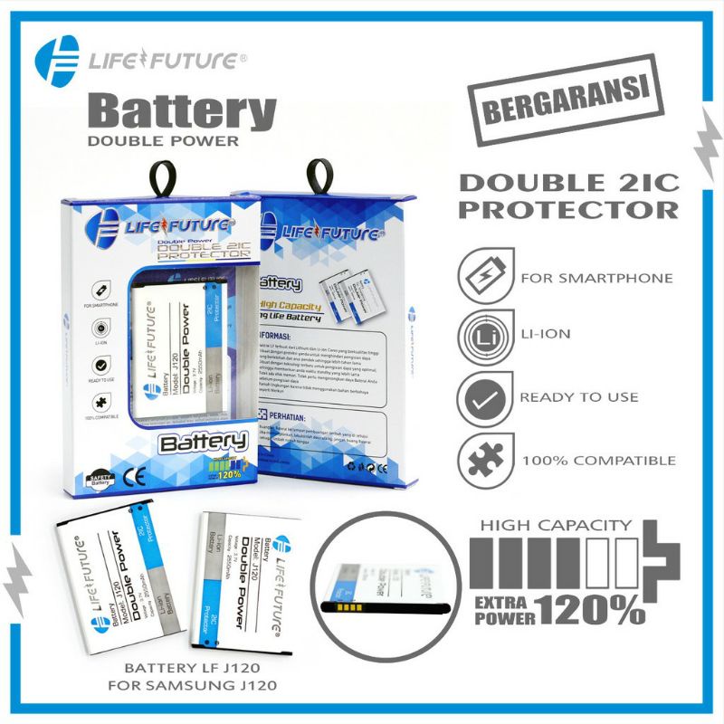 BATERAI SAMSUNG GALAXY J120 / J 120 / J-120 DOUBLE POWER LIFE FUTURE