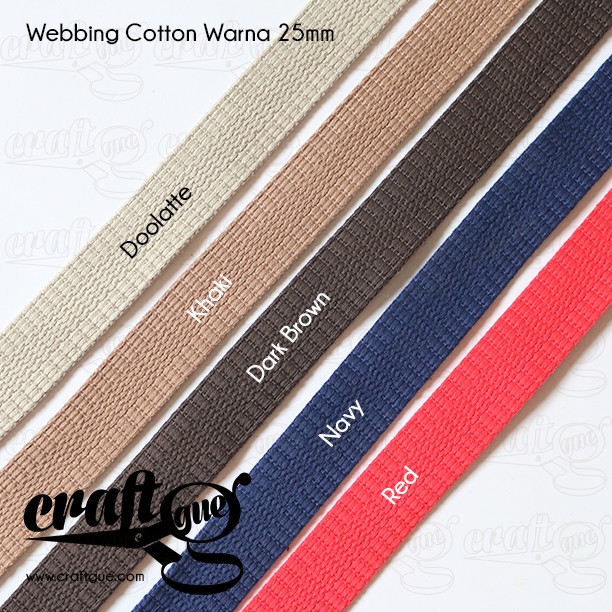 Webbing Cotton/Tali Tas Katun 25mm WARNA