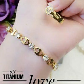 Set Gelang Dan Cincin Titanium Wanita 641