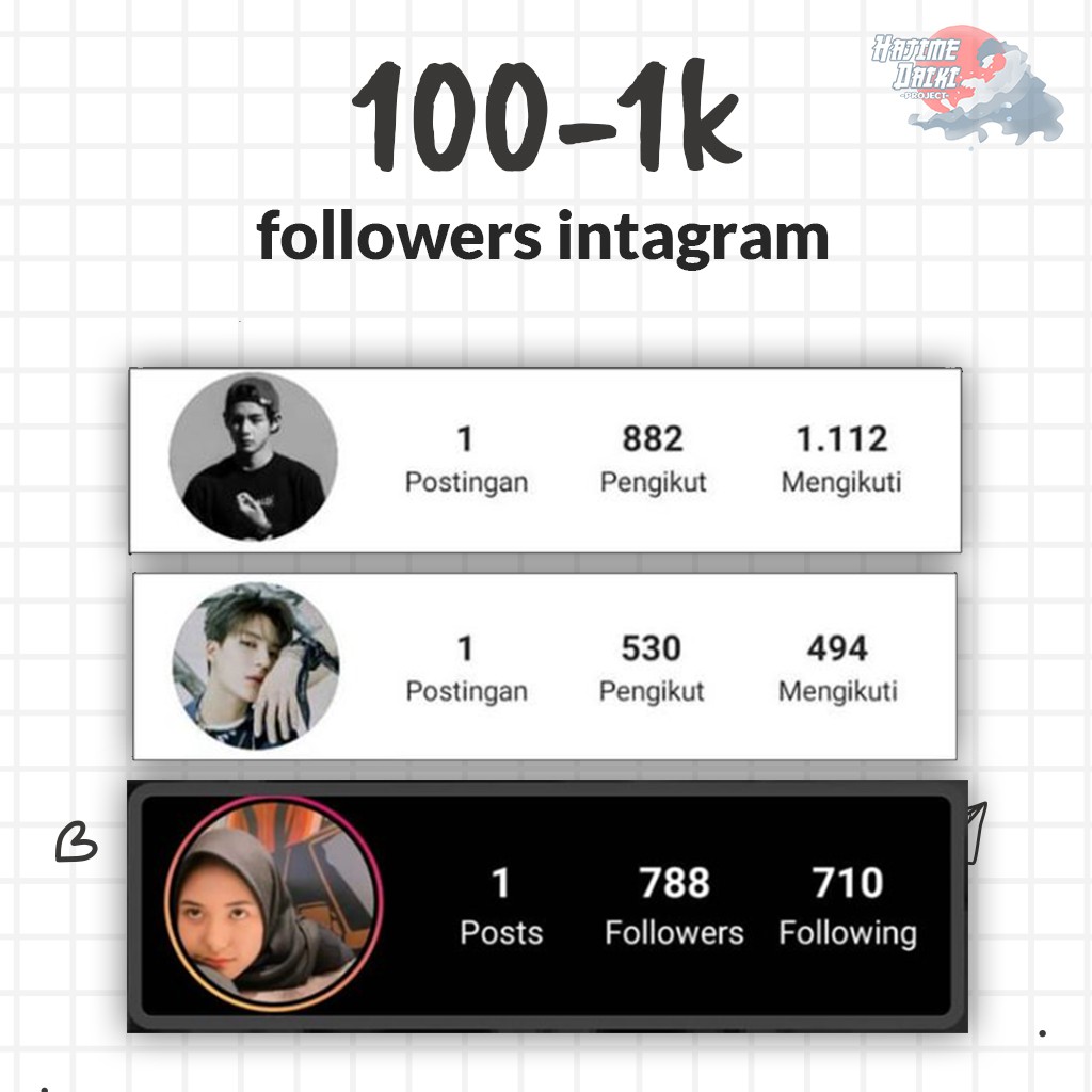 Jual Akun IG / Instagram Termurah - Followers 100-1k Real aktif Indonesia MIX