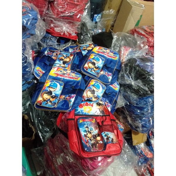 REALPICT Ransel anak Boboiboy/Spiderman gratis botol minuman