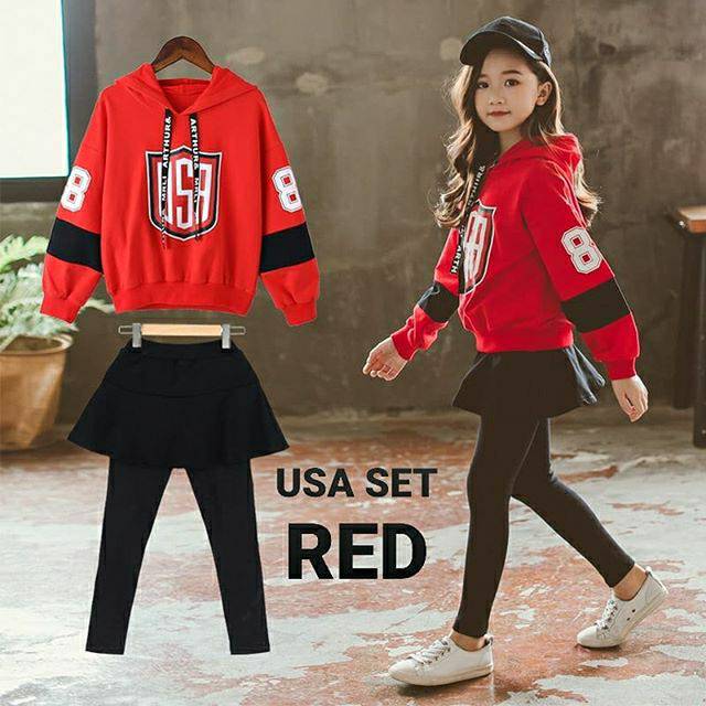 SETELAN HOODIE ANAK CEWEK IMPORT KOREA / BAJU SETELAN JAKET ANAK LENGAN PANJANG BAGUS