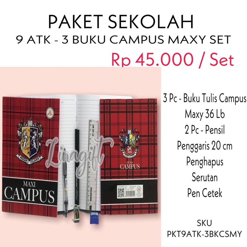 ( Set Paket Campus ) ALAT TULIS SEKOLAH LENGKAP / MEWARNAI / KADO SUVENIR CUSTOM ULANG TAHUN / HADIAH LOMBA 17 AGUSTUS / COLORING STATIONERY SET / BUKU A5 / GOODIE BAG BINGKISAN SOUVENIR / NOTES PEN PENSIL