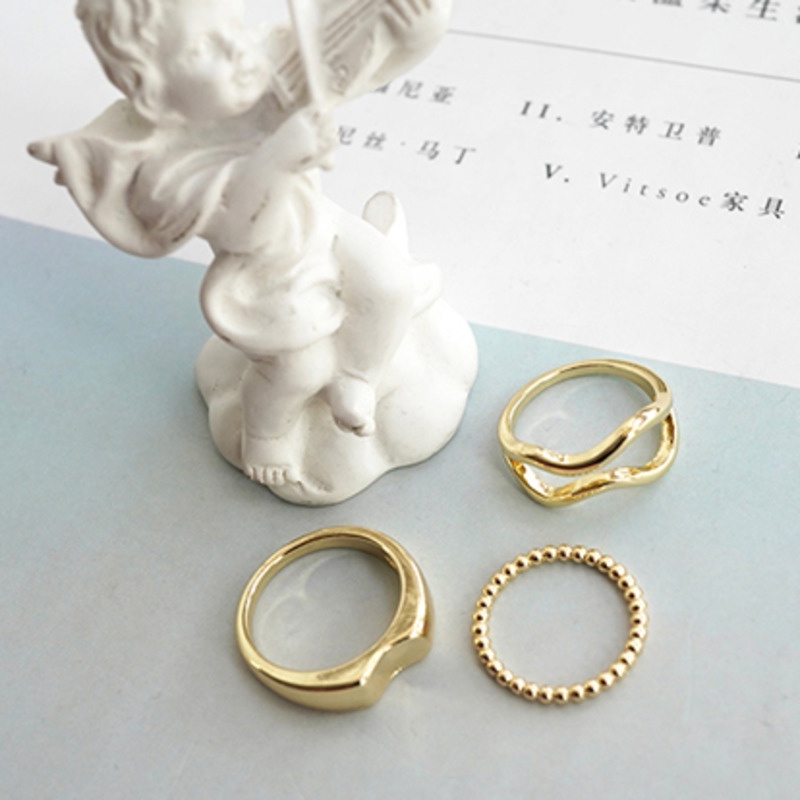 Three-piece Golden Ring Accessories Fashion Personality Luxury