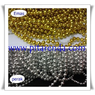 MTRL 03   Mutiara Renteng Lada 3mm Emas Perak terbatas