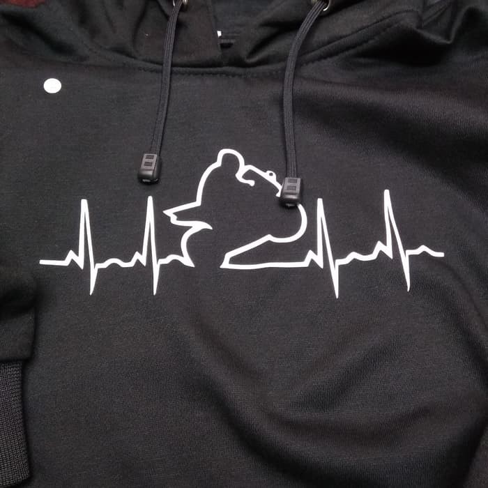 Jaket Hoodie Jumper Motor Biker Heartbeat - M