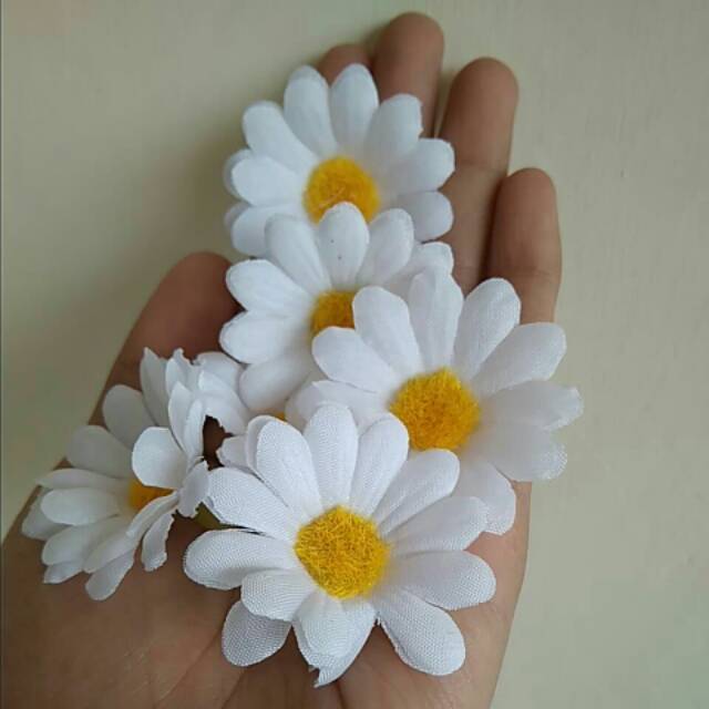 BI4 Bunga Daisy mini kepala bunga artificial bahan ringbox mahar kerajinan tangan DIY