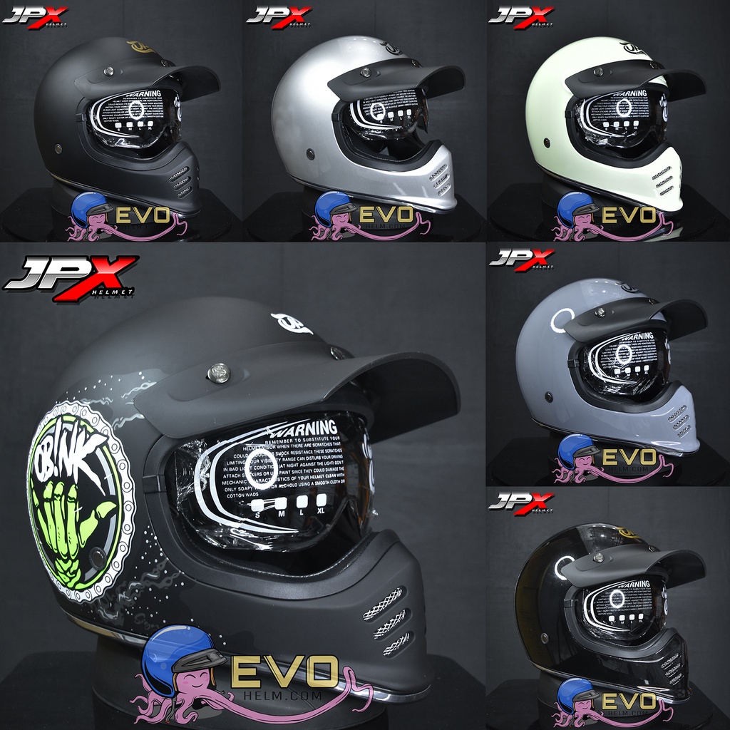 HELM JP SIGNATURE MOTIF LENGKAP - JP SIGNATURE SOLID BLACKDOFF ORIGINAL - HELM JP CAKIL JPX RETRO JP RETRO JP SIGNATURE