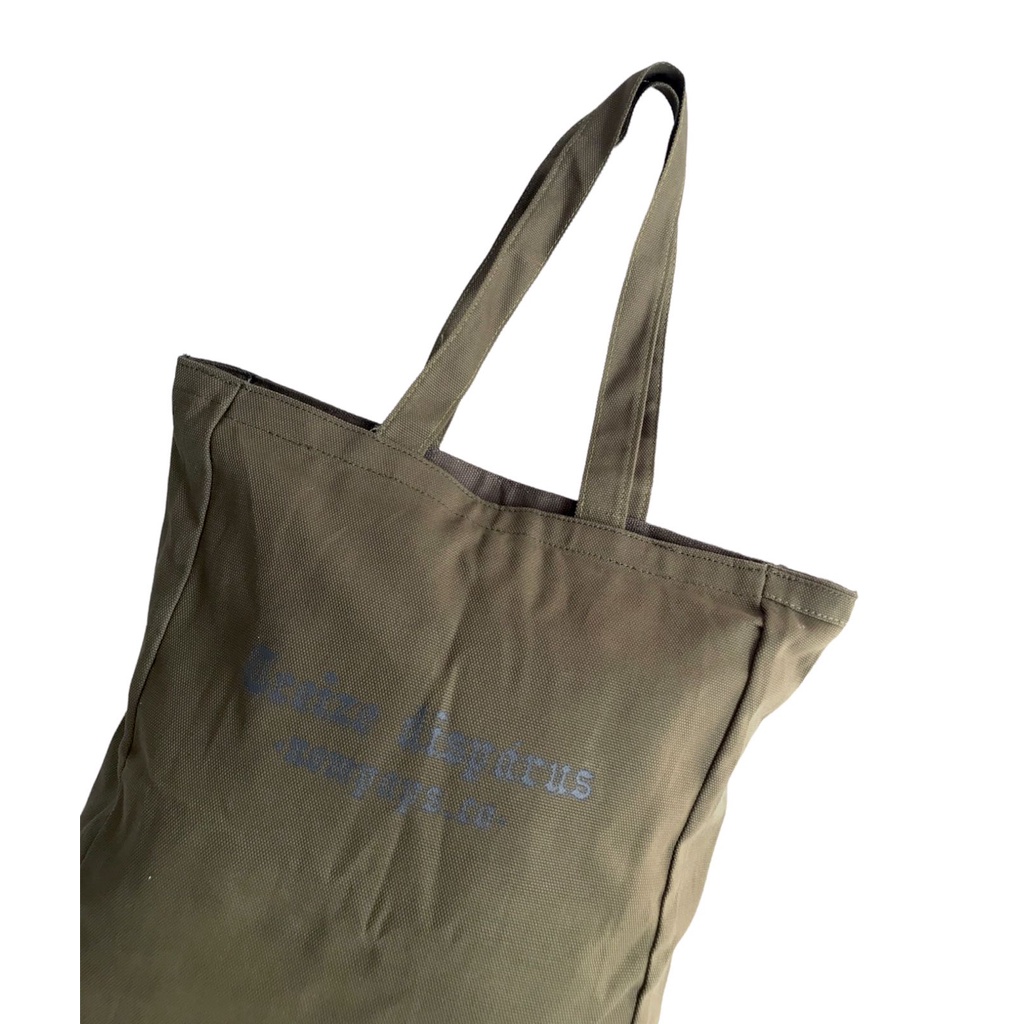 NOWPAPS.CO-TOTE BAG CANVAS HITAM/ARMY TREIZE DISPARUS NOWPAPS.TOTEBAG NOWPAPS ORIGINAL