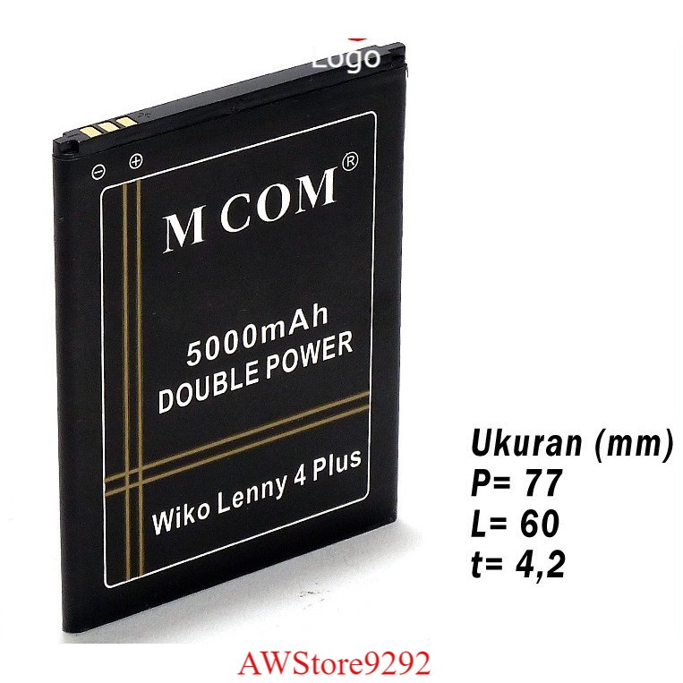Mcom Battery Batre Baterai Double Power Mcom Wiko Lenny 4 Lenny4 Plus
