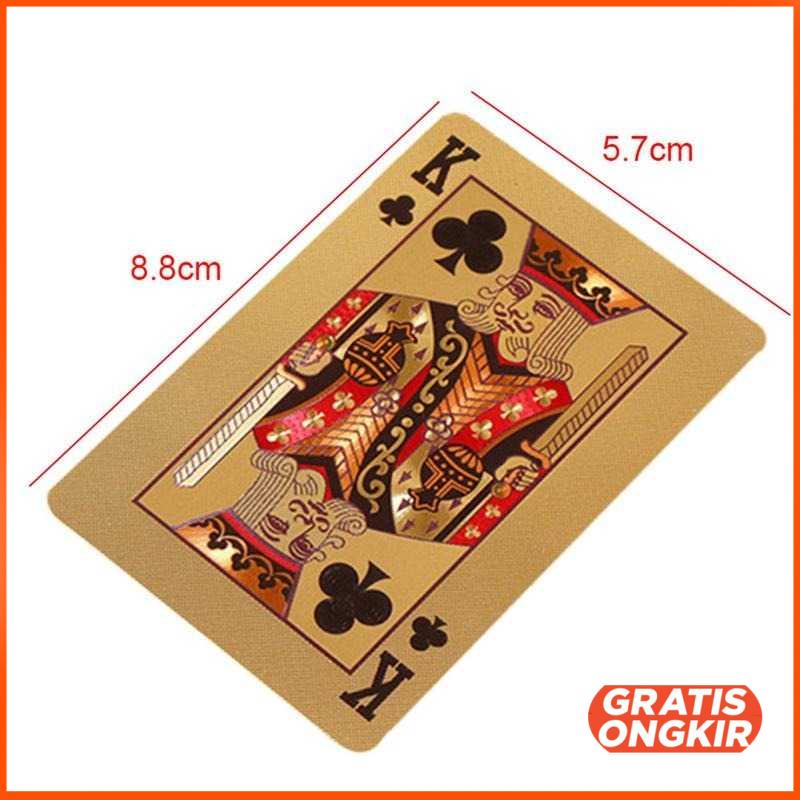 Kartu Remi Playing Card Poker Game Gold Foil - Q24KG