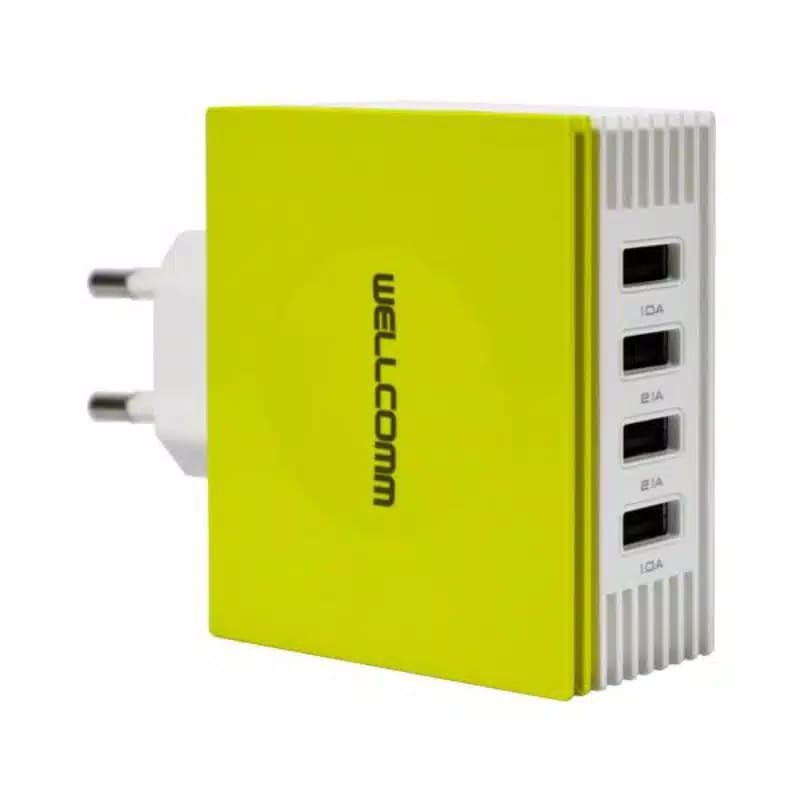 Charger Wellcomm Qualcomm USB 4 port 4.5A Fast Charging Travel Charger Micro Usb