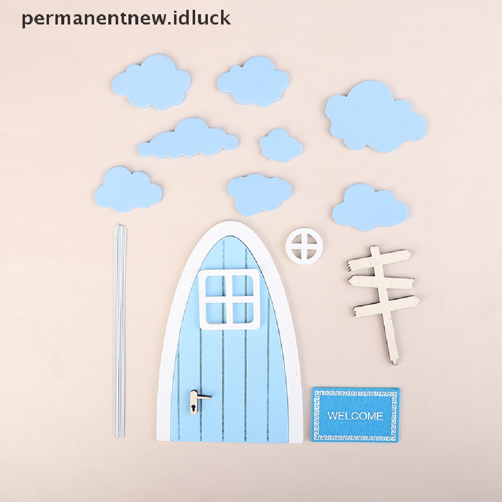 Luckypermanent 1 Set Miniatur Pintu / Jendela Rumah Boneka Peri Skala 1: 12