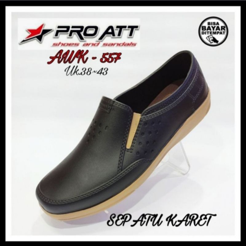 Sepatu Karet Pria ATT AWK 557 original/Sepatu Pantofel Pria Pro ATT/Sepatu Slip On ATT/Sepatu Anti Air  ATT